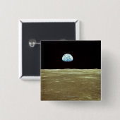 Aarde over Moon Vierkante Button 5,1 Cm (Voorkant /achterkant)