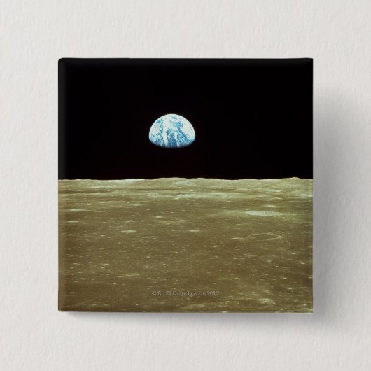 Aarde over Moon Vierkante Button 5,1 Cm (Voorkant)