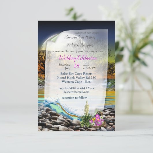 Aarde Planeet Element trouw uitnodiging (Staand voorkant)