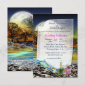 Aarde Planeet Element trouw uitnodiging (Voorkant / Achterkant)