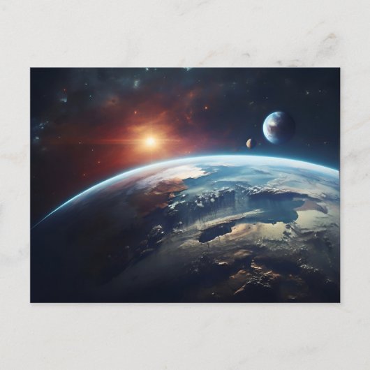 Aarde planeet vanuit de ruimte briefkaart (Voorkant)