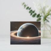 Aarde planeet vanuit de ruimte briefkaart (Staand voorkant)