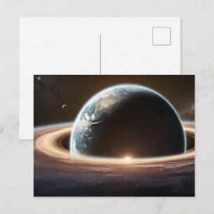 Aarde planeet vanuit de ruimte briefkaart