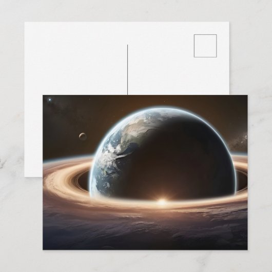 Aarde planeet vanuit de ruimte briefkaart (Voorkant / Achterkant)
