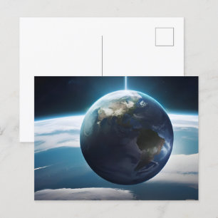 Aarde planeet vanuit de ruimte briefkaart