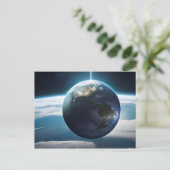 Aarde planeet vanuit de ruimte briefkaart (Staand voorkant)