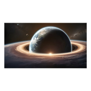Aarde planeet vanuit de ruimte foto afdruk