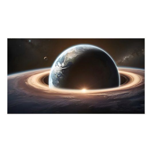Aarde planeet vanuit de ruimte foto afdruk (Voorkant)