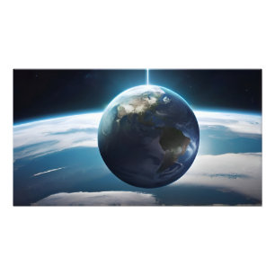 Aarde planeet vanuit de ruimte foto afdruk