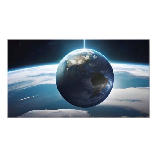Aarde planeet vanuit de ruimte foto afdruk (Voorkant)