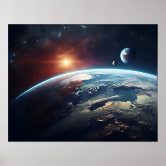 Aarde planeet vanuit de ruimte poster (Voorkant)
