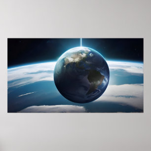 Aarde planeet vanuit de ruimte poster