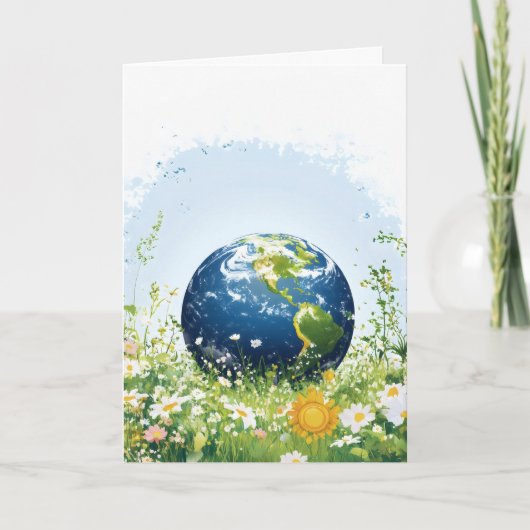 Aarde Planeet Weiland Natuur Feestdagen Kaart (Voorkant)