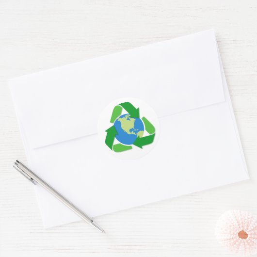 Aarde recycling symbool recyclen stickers (Envelop)