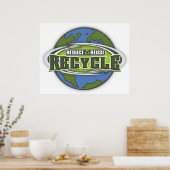 Aarde reduceren, hergebruiken en Recyclen Poster (Keuken)