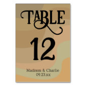 Aarde Retro Swirls Bruiloft Kaart (Voorkant)