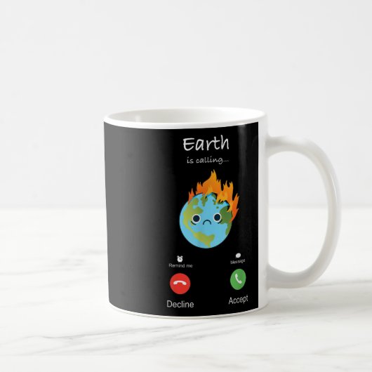 Aarde Roept Klimaatverandering Klimaatbescherming Koffiemok (Rechts)