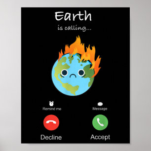 Aarde Roept Klimaatverandering Klimaatbescherming Poster
