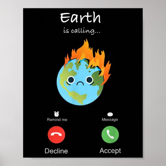 Aarde Roept Klimaatverandering Klimaatbescherming  Poster (Voorkant)