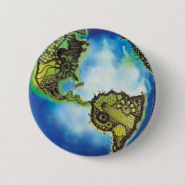 Aarde Ronde Button 5,7 Cm