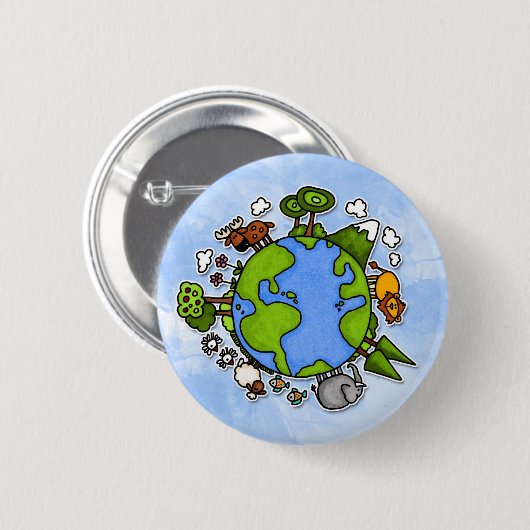 aarde ronde button 5,7 cm (Voorkant /achterkant)