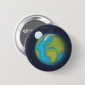 Aarde Ronde Button 5,7 Cm (Voorkant /achterkant)