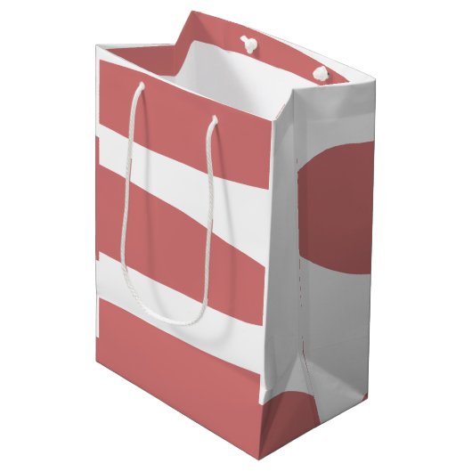 Aarde Rood en wit Abstract Medium Cadeauzakje (Voorkant Gekanteld)