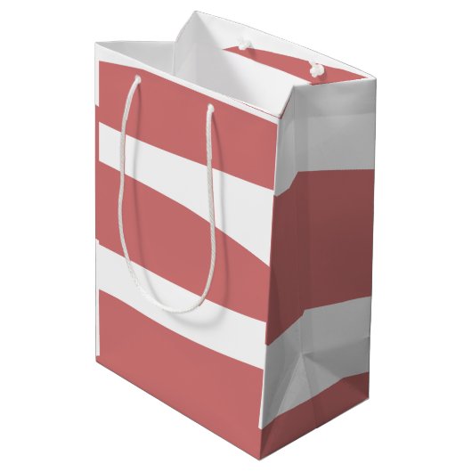 Aarde Rood en wit Abstract Medium Cadeauzakje (Achterkant Gekanteld)