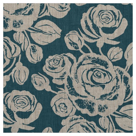 Aarde Roos Teal Stof (Swatch)