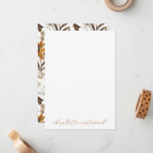 Aarde Rustiek Goud Bruin Herfst Wildbloemen Notitiekaartje (Voorkant / Achterkant in situ)