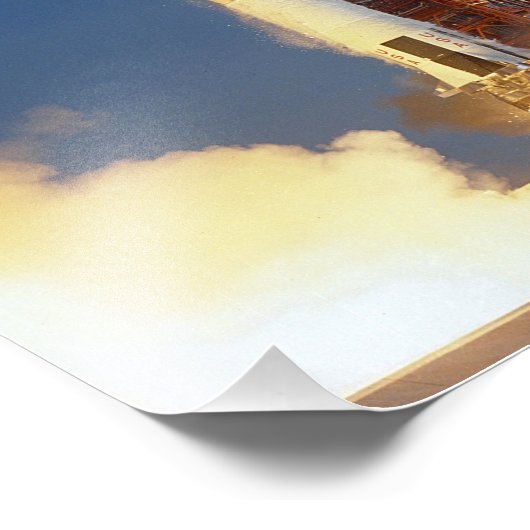 Aarde schudt als Saturnus V naar maan blaast Foto Afdruk (Hoek)