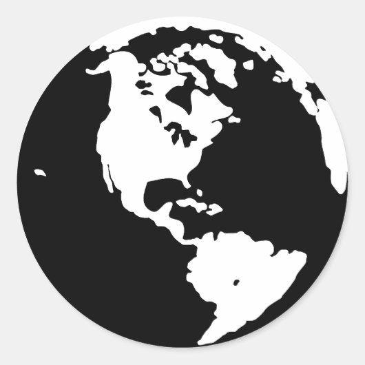 Aarde Silhouet Ronde Sticker (Voorkant)