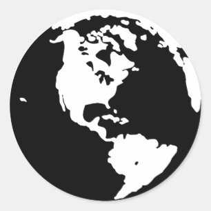 Aarde Silhouet Ronde Sticker