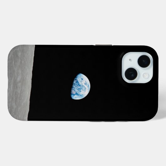 Aarde stijgt boven de maanhorizon. Case-Mate iPhone case (Achterkant (horizontaal))