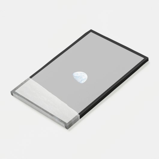 Aarde stijgt boven de maanhorizon. post-it® notes (Schuin)