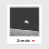 Aarde stijgt boven de maanhorizon. sticker (Vel)