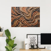 Aarde Stroom Houtnerf Abstracte Poster (Thuiskantoor)