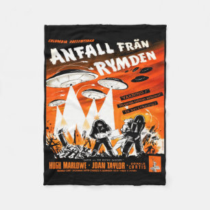 Aarde tegenover de vliegende schotels fleece deken