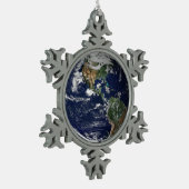 Aarde Tin Sneeuwvlok Ornament (Links)