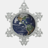 Aarde Tin Sneeuwvlok Ornament (Voorkant)