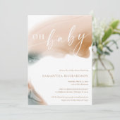 Aarde tint modern blauwgroen beige tan OH baby sho Kaart (Staand voorkant)