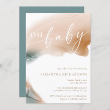 Aarde tint modern blauwgroen beige tan OH baby sho