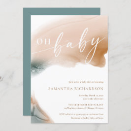 Aarde tint modern blauwgroen beige tan OH baby sho Kaart