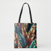  AARDE TONED BOHO FEATHERS TOTE BAG (Voorkant)