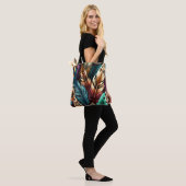  AARDE TONED BOHO FEATHERS TOTE BAG (Op model)