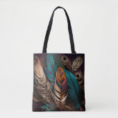  AARDE TONED BOHO FEATHERS TOTE BAG (Voorkant)