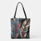  AARDE TONED BOHO FEATHERS TOTE BAG (Achterkant)