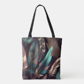  AARDE TONED BOHO FEATHERS TOTE BAG (Achterkant)