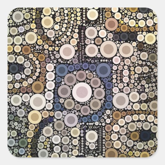 Aarde Tonen Concentrische cirkels Vierkante Sticker (Voorkant)