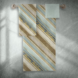 Aarde Tonen Gouden Kerstmispatroon#28 ID1009 Bad Handdoek